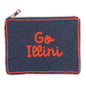 Go Illini University of Illinois Hand Beaded Large Coin Pouch