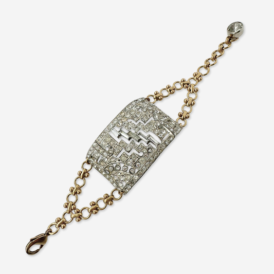 The Rosalind - Refashioned Vintage Rectangular Rhinestone Bracelet