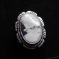 Native American Made White Buffalo Turquoise Sterling Silver Ring - Size 8.5