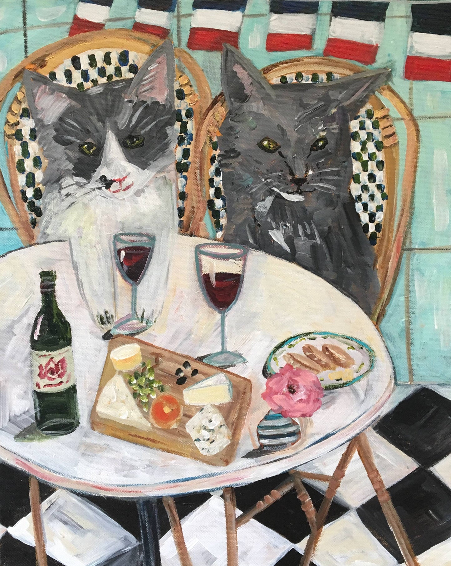 Paris Cafe Cats Greeting Card