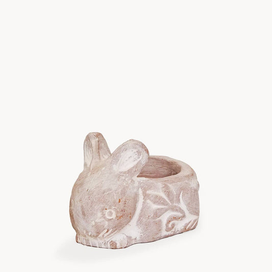 Handmade Terracotta Rabbit Tea Light Candle Holder