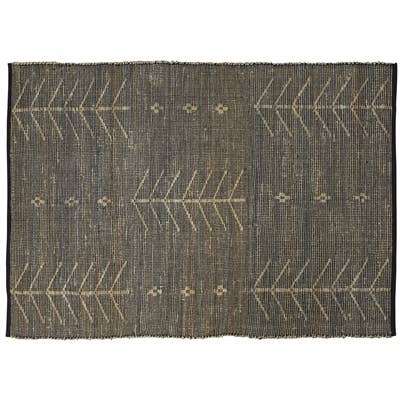Malika Rug, Hemp, Black 4x6