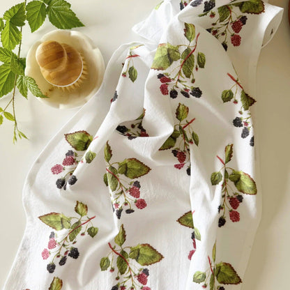 Blackberry 100% Cotton Tea Towel by Watercolor Artist Emily Lex
