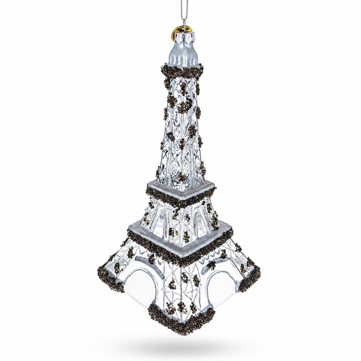 Eiffel Tower Paris Blown-Glass Hand Painted Ornament