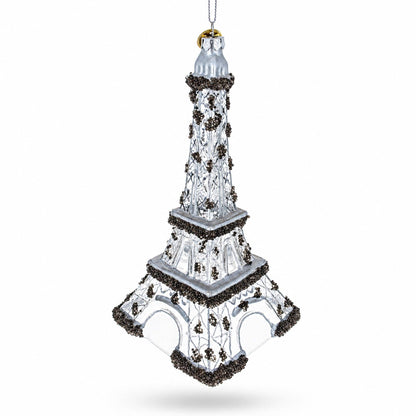 Eiffel Tower Paris Blown-Glass Hand Painted Ornament