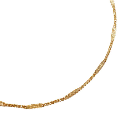 18k Gold Filled Pressed Detail Chain Anklet