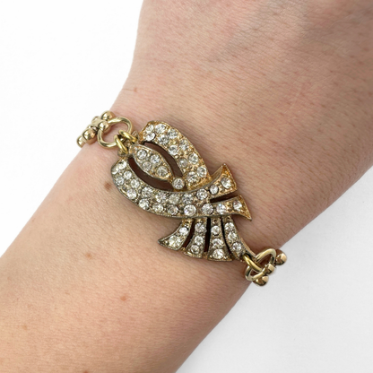 The Lucille - Refashioned Vintage Art Deco Clear Rhinestone Bracelet