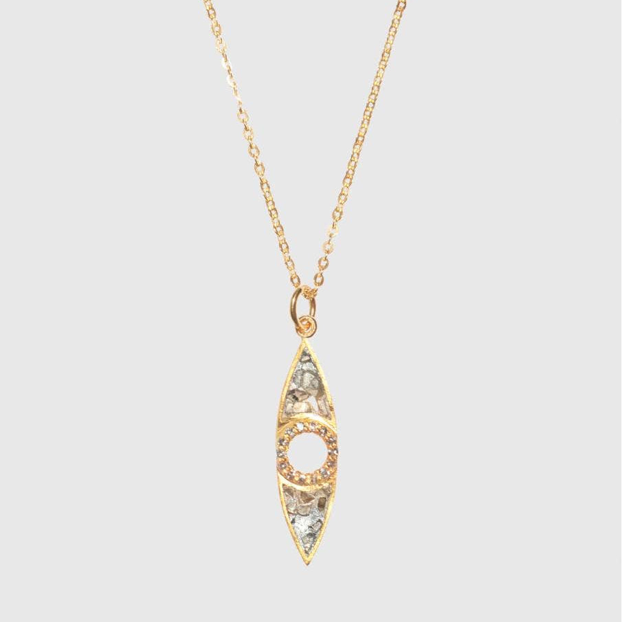 Natural Diamond Slices & Pavé Champagne Diamond 18kt Gold Vermeil Necklace