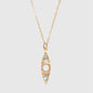 Natural Diamond Slices & Pavé Champagne Diamond 18kt Gold Vermeil Necklace
