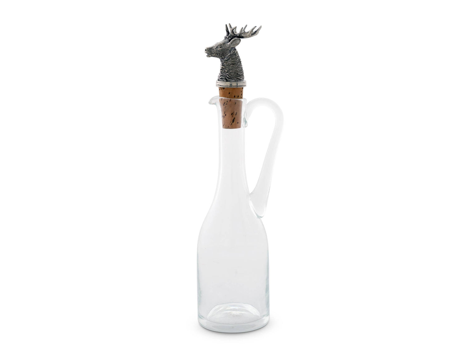 Cruet Bottle with Pewter Elk Head Cork Stopper - IN STORE OR LOCAL PICK UP ONLY