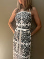 Black Rosemaling Cotton Apron Silkscreened by Illinois Maker
