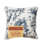Birds of Paradise Navy Blue Decorative Throw Pillow With Feather Insert
