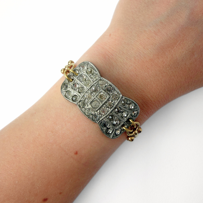 The Delanor - Refashioned Vintage Clear Rhinestone Bracelet