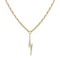 Vertical Lightning Bolt Pavé 14kt Gold Vermeil Necklace