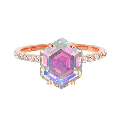 Angel Aura Quartz 14kt Rose Gold Vermeil Ring - Size 6