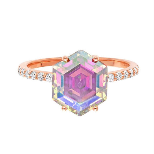 Angel Aura Quartz 14kt Rose Gold Vermeil Ring - Size 6