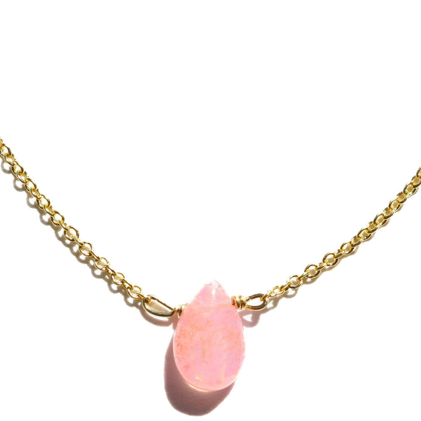 Pink Fire Opal 14kt Gold Fill Necklace