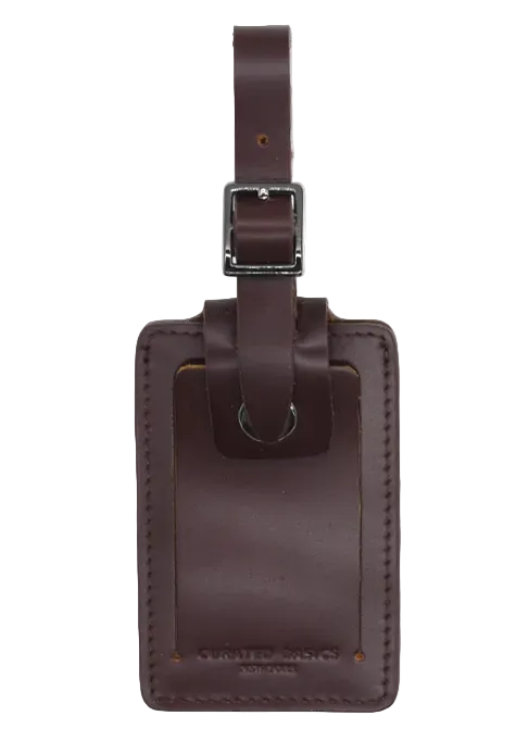 Brown Leather Luggage Tag