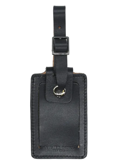 Black Leather Luggage Tag