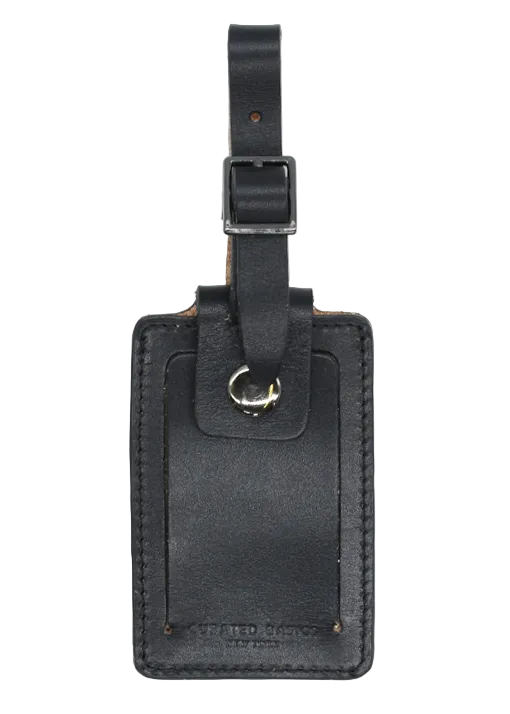 Black Leather Luggage Tag