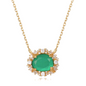 Lab Emerald & Crystal 14kt Gold Vermeil Necklace