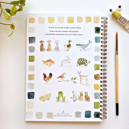 Animals Watercolor Workbook by Watercolor Artist Emily Lex