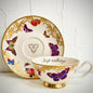 "Stop Talking" Butterfly & Gold Teacup & Saucer