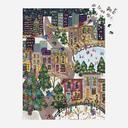 Sparkling City 1000 Piece Foil Puzzle by Artist Joy Laforme
