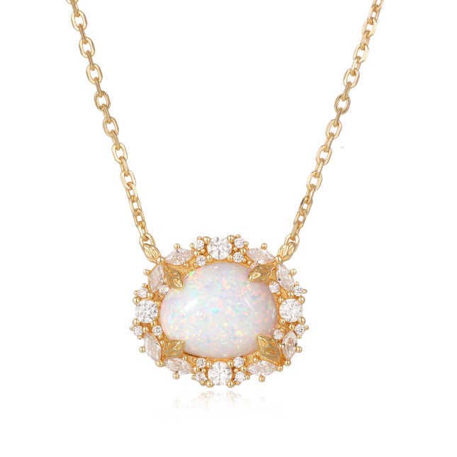 Kyocera Opal 14kt Gold Vermeil Necklace