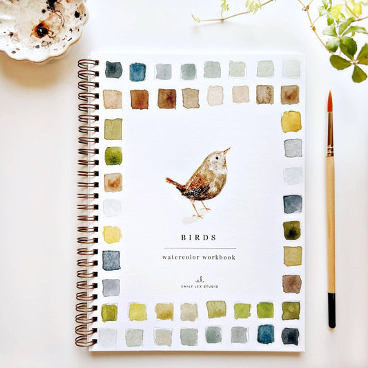 Birds Watercolor Workbook by Watercolor Artist Emily Lex