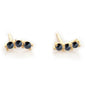Black Diamond Solid 14kt Gold Stud Earrings