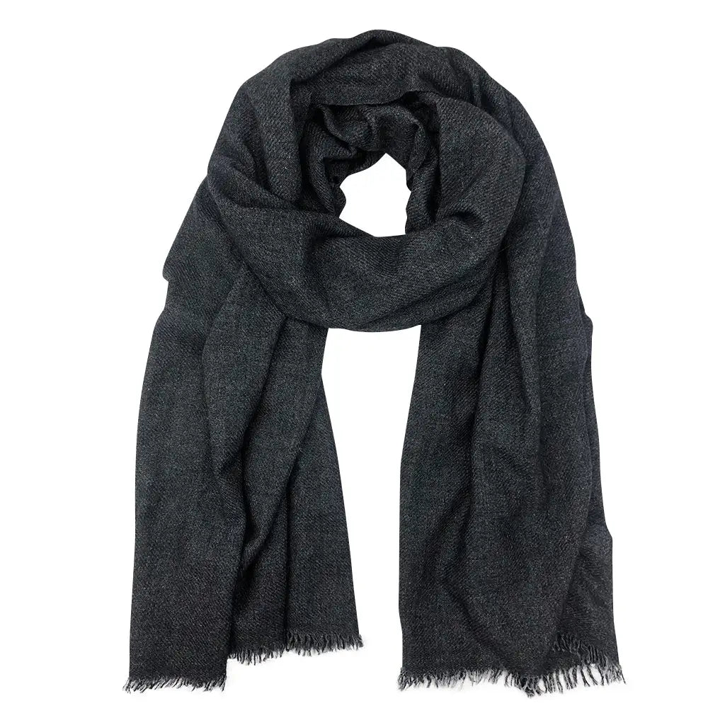 Black Handloomed Cashmere Scarf/Pashmina