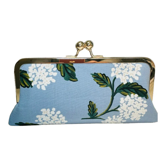 Hydrangea in Blue Handmade Clutch by Kiki & Syds