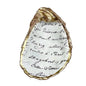 French Script Handmade Decoupaged Oyster Shell Trinket Dish