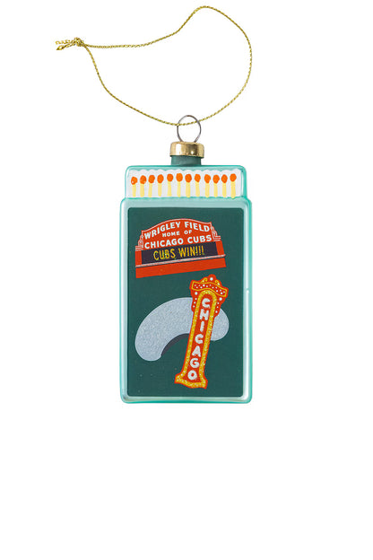 Chicago Matchbook Glass Ornament