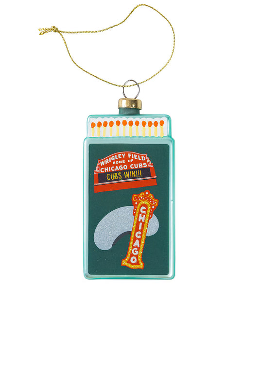 Chicago Matchbook Glass Ornament