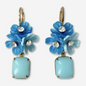 The Cecilia - Refashioned Vintage Blue Floral & Glass Drop Earrings