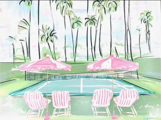 Tennis in Paradise Framed Art Print