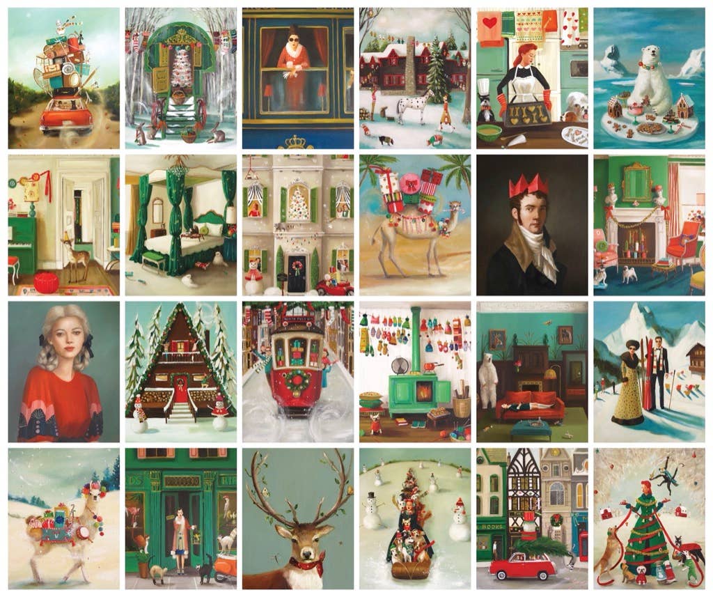 Janet Hill Advent Calendar - Set of 24 Mini Puzzle