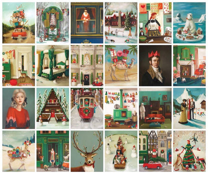 Janet Hill Advent Calendar - Set of 24 Mini Puzzle