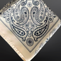 Cream & Navy Blue Western Paisley Scarf