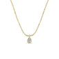 White Sapphire Teardrop on 14k Gold Vermeil Diamond-Cut Chain Necklace