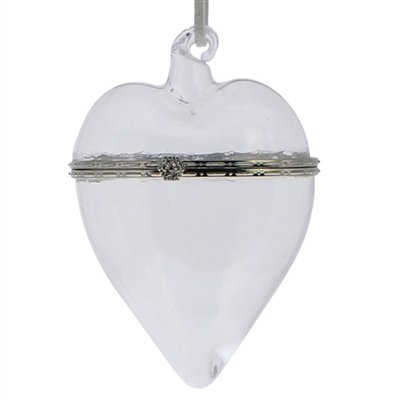 Glass Heart Locket Ornament