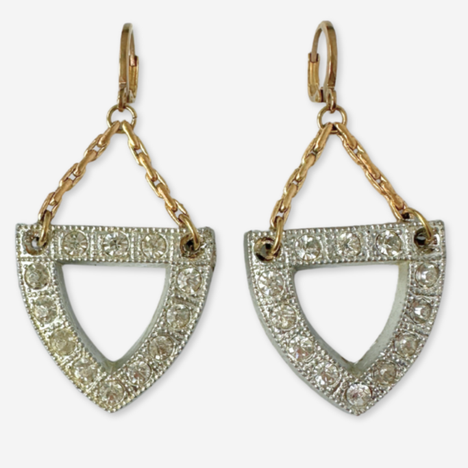 The Millicent - Refashioned Vintage Rhinestone Earrings