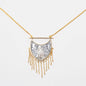 Natural Diamond Slices & Pavé Champagne Diamonds 18kt Gold Vermeil Silver Shield Pendant Necklace