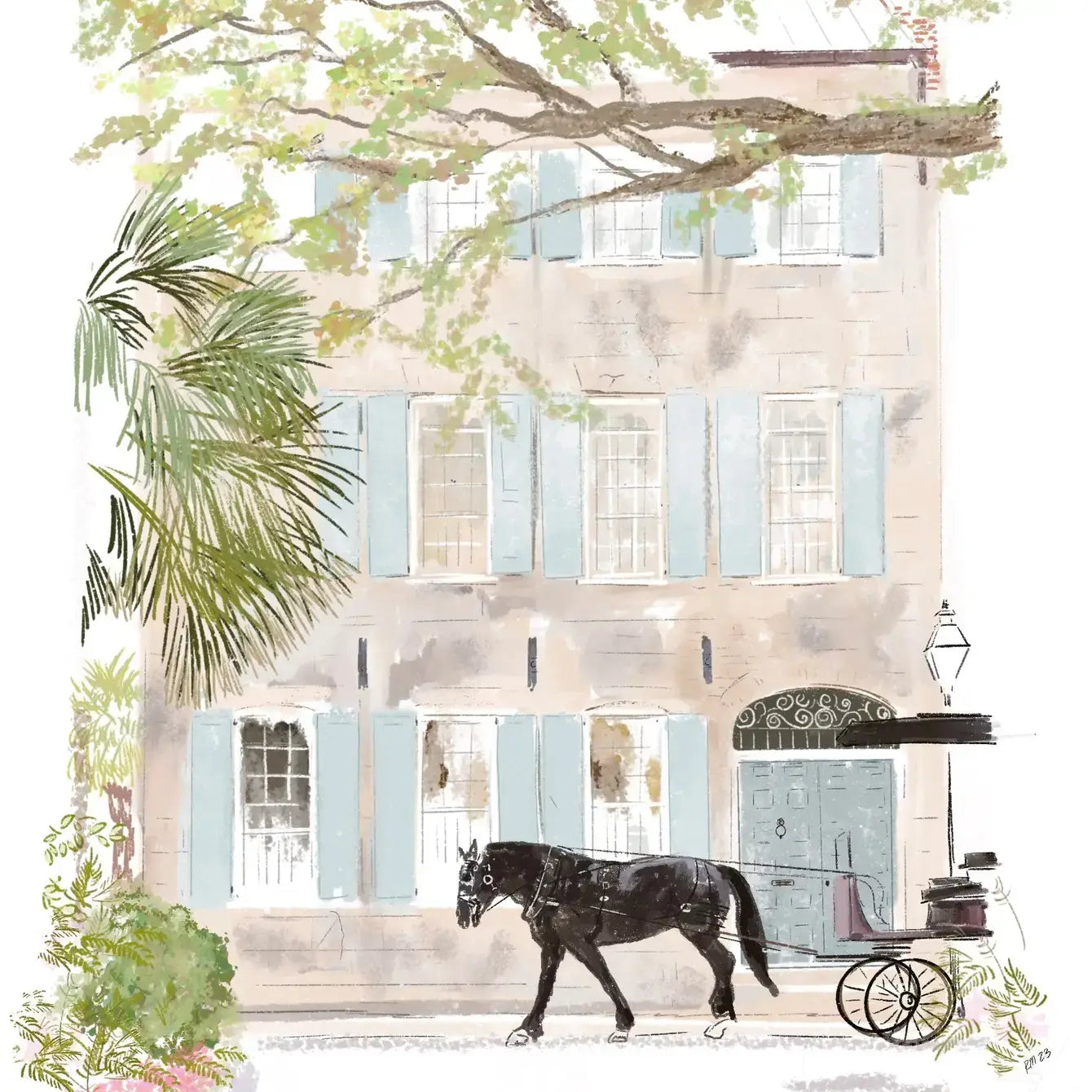 King Street Carriage Ride Framed Art Print