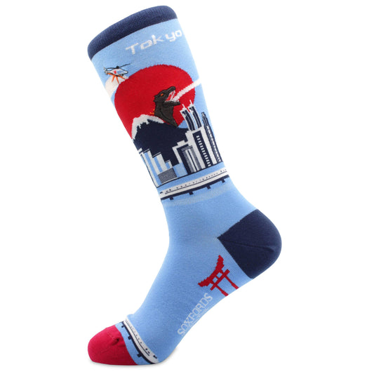 "Tokyo Monster" - Soxfords NY Tokyo City Themed Men's Pima Socks