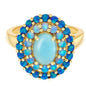 Blue Cat’s Eye Opal Ombre Ring - Size 6
