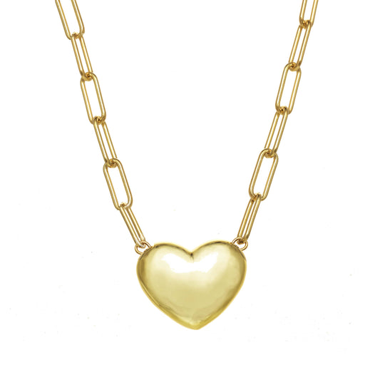 14kt Gold Vermeil Puffy Heart Necklace