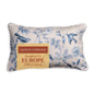Avian Blue Decorative Throw Lumbar Pillow With Feather Insert